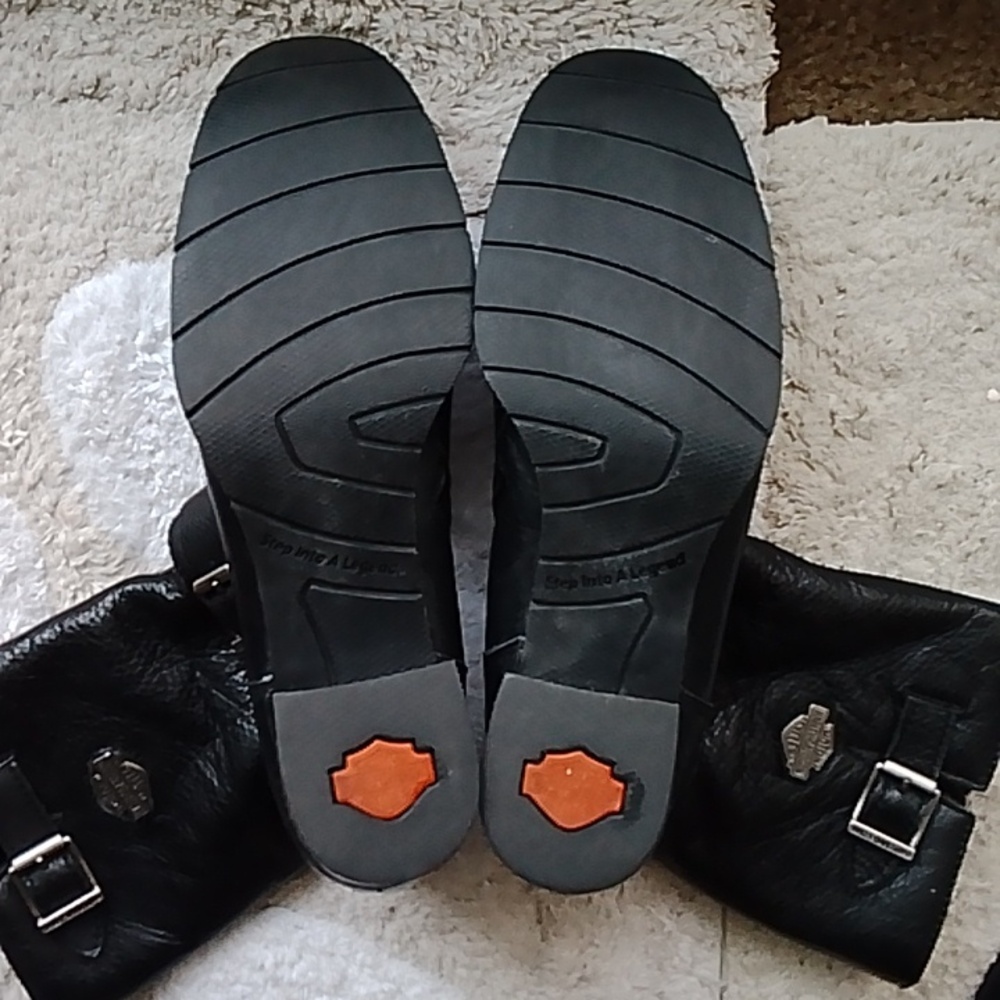 Harley Davidson Leather Buckle Boots 9 - Picture 5 of 16